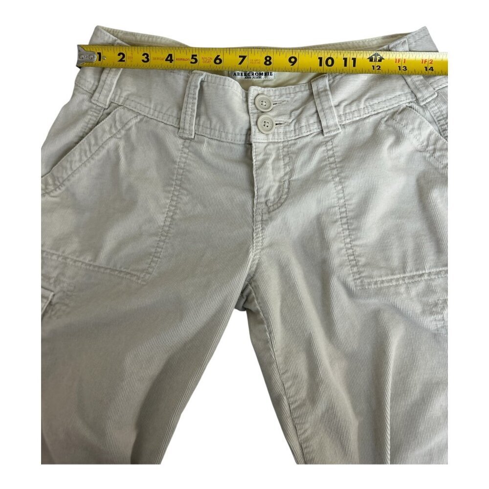 Abercrombie & Fitch Tan Cropped Corduroy Women's Pants Size 0 Y2K - Picture 6 of 9